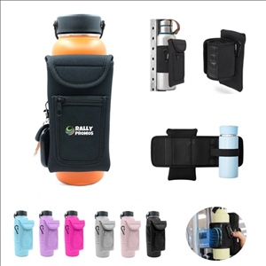 Magnetic Water Bottle Sleeve Bag with Large Pocket Phone Holder